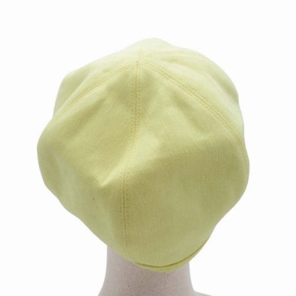 Hermes Gabrielle Beret Linen Hat Cap 57 cm Yellow Handbag