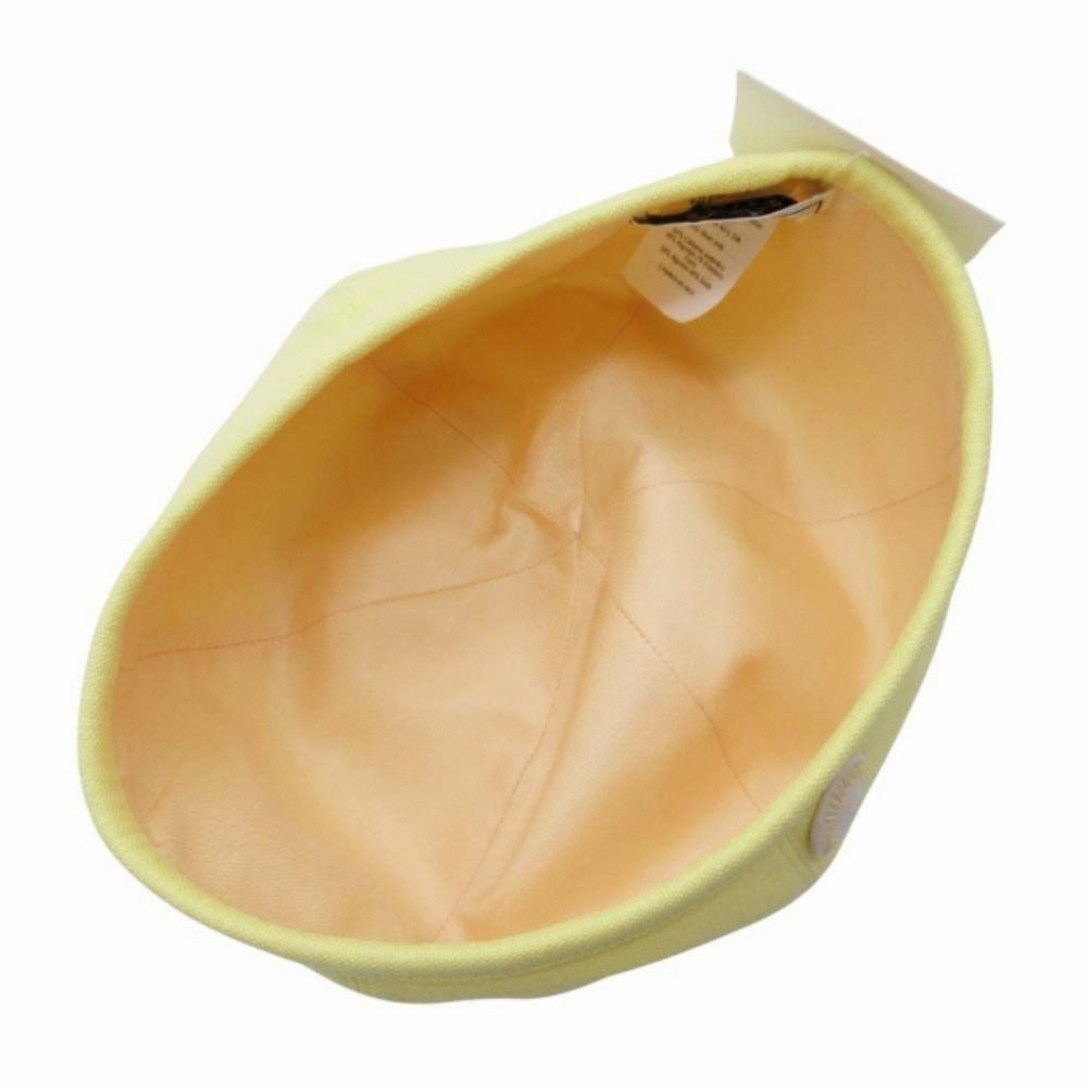 Hermes Gabrielle Beret Linen Hat Cap 57 cm Yellow Handbag
