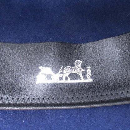 Hermes Chapeau Brooke Rabbit Felt Hat Wide Brim Folded Hat Cap 57 cm Navy