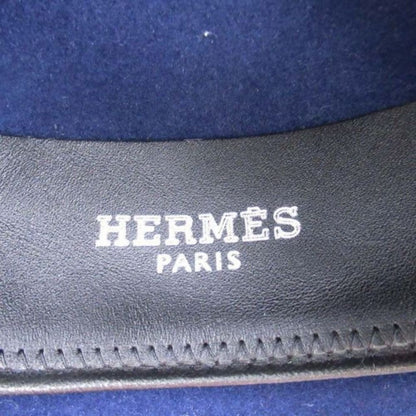 Hermes Chapeau Brooke Rabbit Felt Hat Wide Brim Folded Hat Cap 57 cm Navy