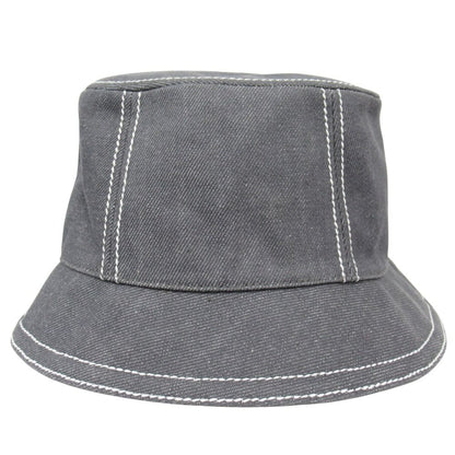 Hermes Denim Eden Bucket Hat Series Logo Silver 57 Gray