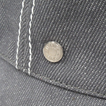 Hermes Denim Eden Bucket Hat Series Logo Silver 57 Gray
