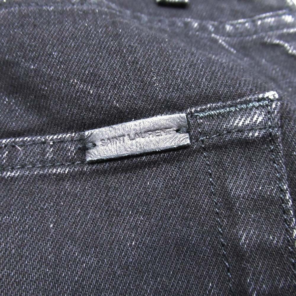 Saint Laurent Paris M Sk Mw Slim Jeans Black Denim Pants 30
