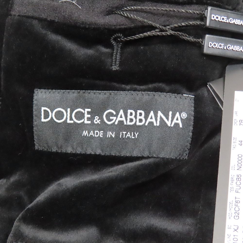 Dolce & Gabbana Tuxedo Jacket Tailored Felt Wool Velour 44 Black