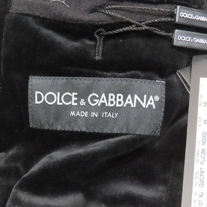 Dolce & Gabbana Tuxedo Jacket Tailored Felt Wool Velour 44 Black