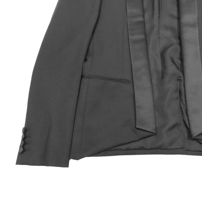 Saint Laurent Paris Buttonless Shawl Collar Smoking Jacket Tuxedo Tailored 44