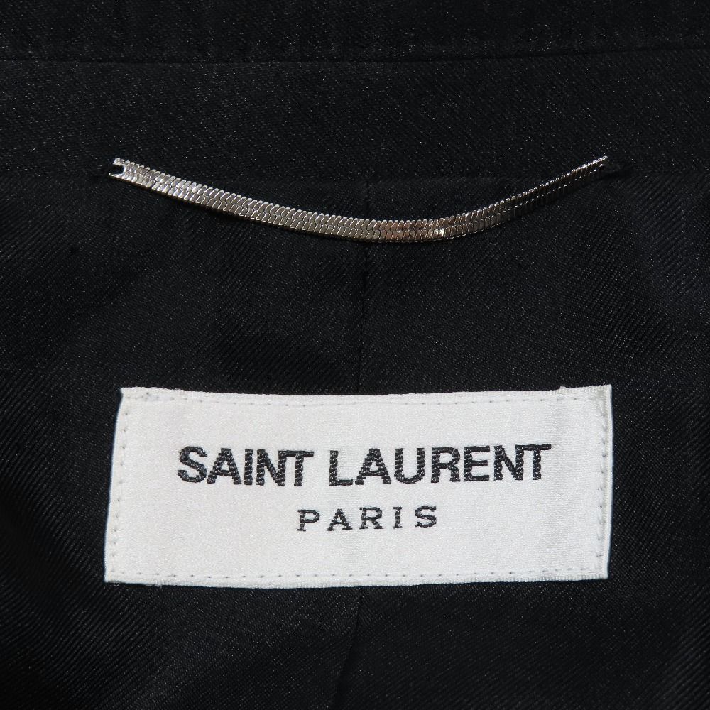 Saint Laurent Paris Buttonless Shawl Collar Smoking Jacket Tuxedo Tailored 44