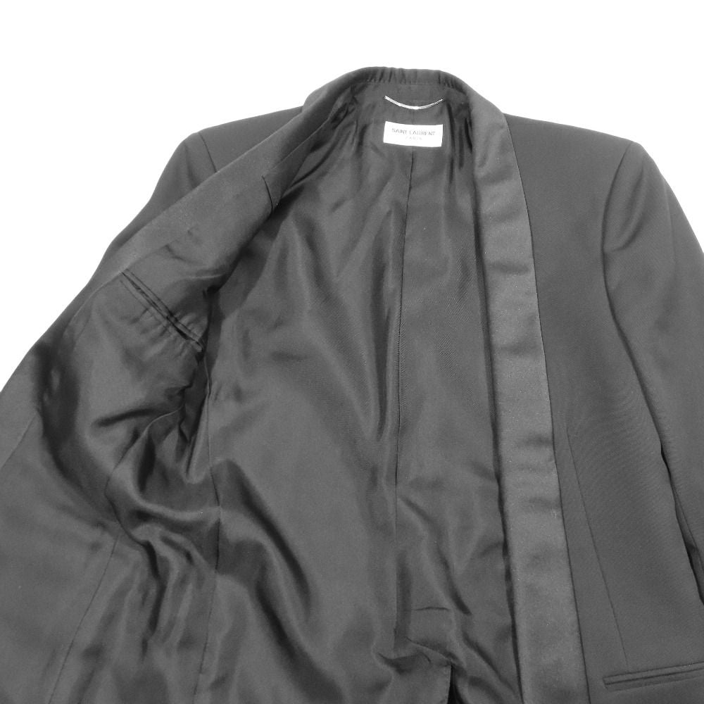 Saint Laurent Paris Buttonless Shawl Collar Smoking Jacket Tuxedo Tailored 44