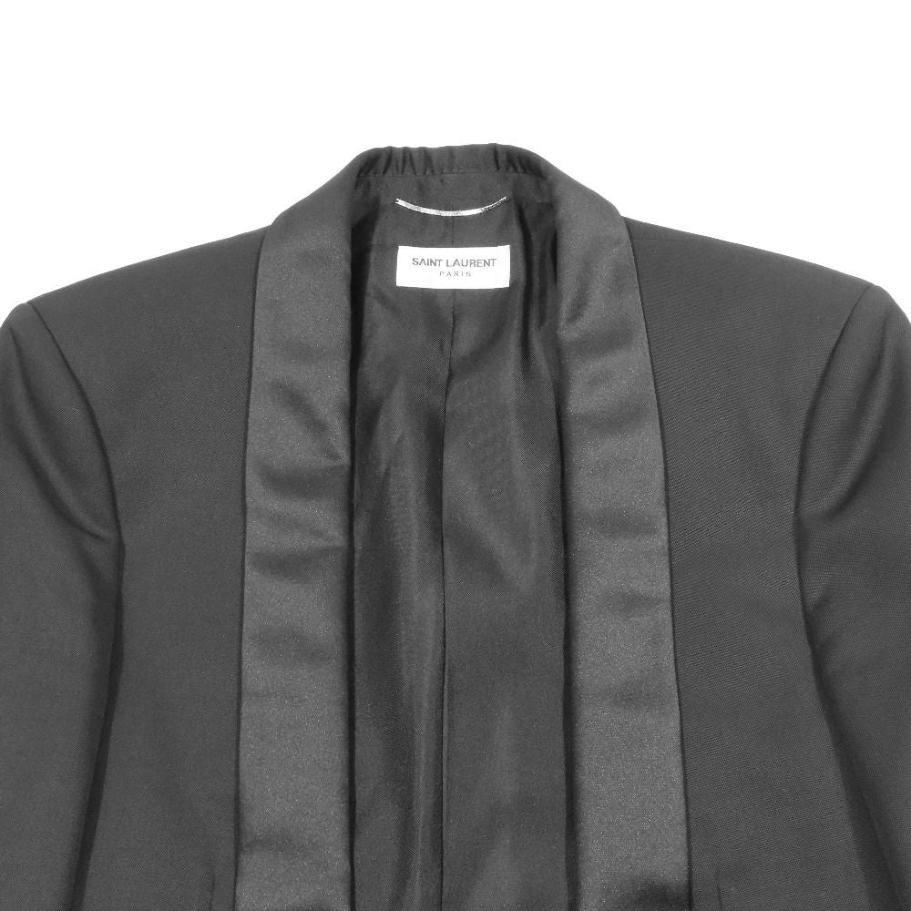 Saint Laurent Paris Buttonless Shawl Collar Smoking Jacket Tuxedo Tailored 44