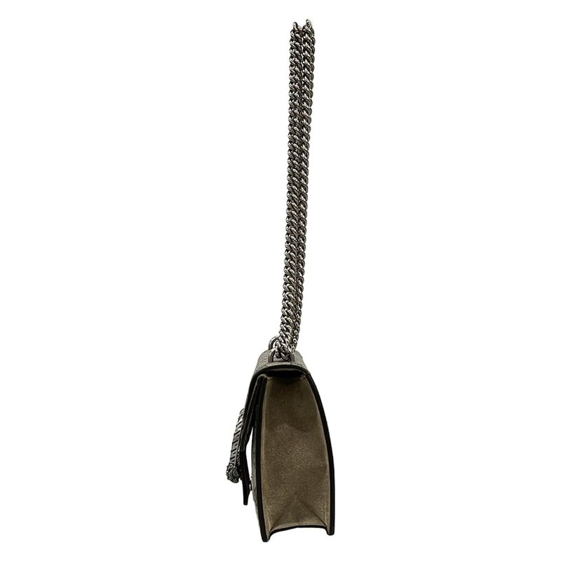 Gucci Shoulder Bag Dionysus GG Supreme Beige Ebony Light Brown Chain