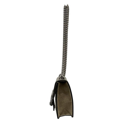 Gucci Shoulder Bag Dionysus GG Supreme Beige Ebony Light Brown Chain