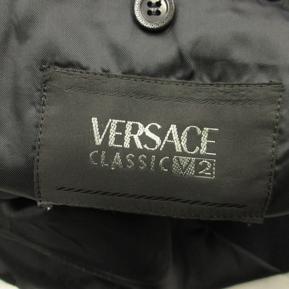 Versace Classic V2 Suit Set Greca Button Jacket Pants Vintage 50 Navy