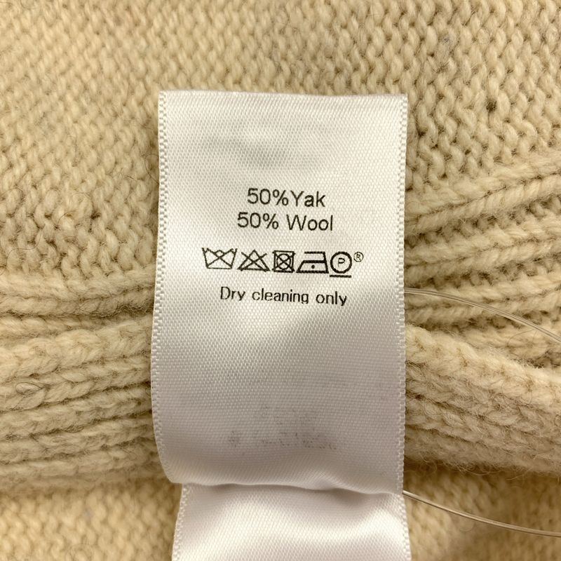 Celine Yak Wool Crew Neck Knit S Beige Sweater