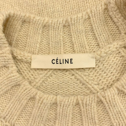 Celine Yak Wool Crew Neck Knit S Beige Sweater
