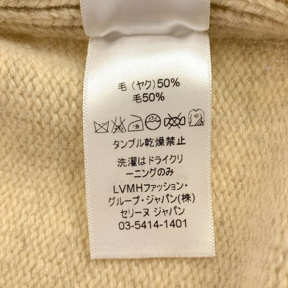 Celine Yak Wool Crew Neck Knit S Beige Sweater