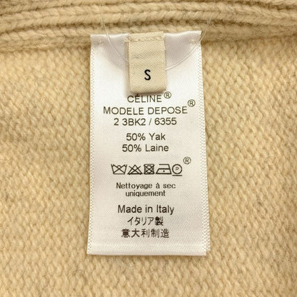 Celine Yak Wool Crew Neck Knit S Beige Sweater