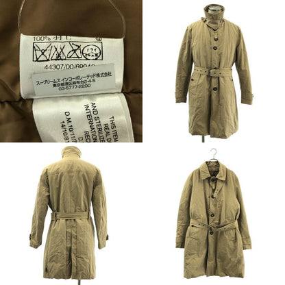 Moncler Logo Button Belted Batting Overcoat 3 Beige Jacket