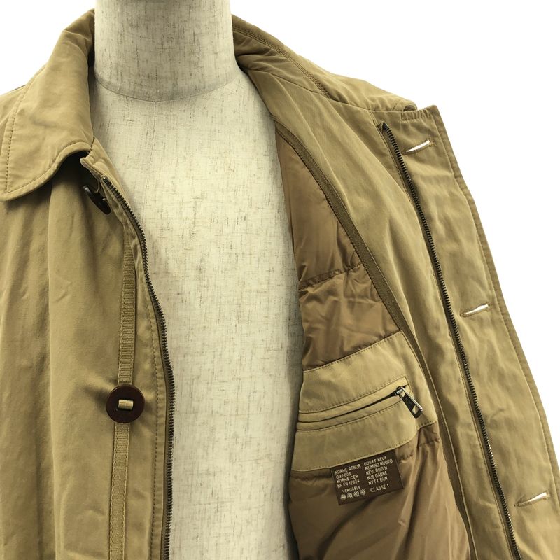 Moncler Logo Button Belted Batting Overcoat 3 Beige Jacket