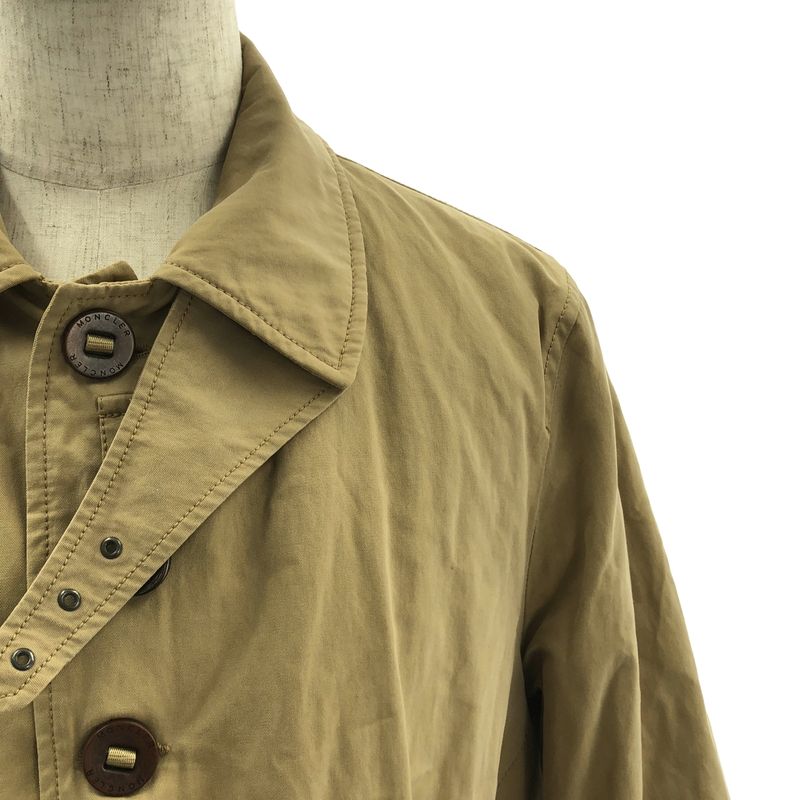 Moncler Logo Button Belted Batting Overcoat 3 Beige Jacket