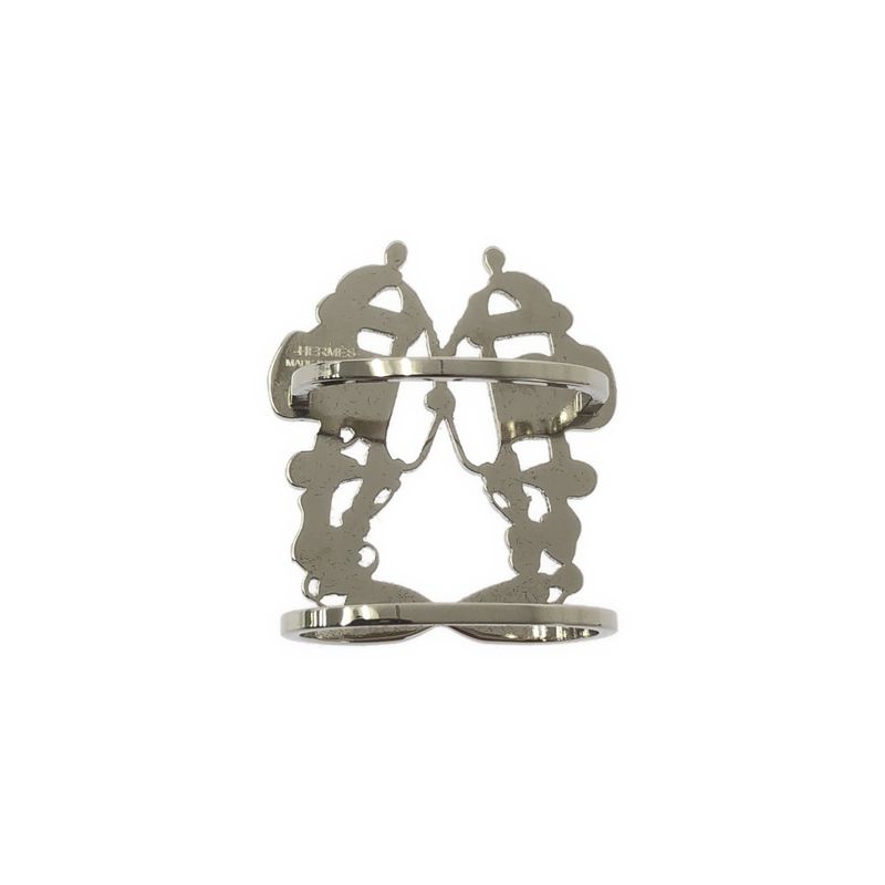 Hermes Brides de Gala Scarf Ring Silver