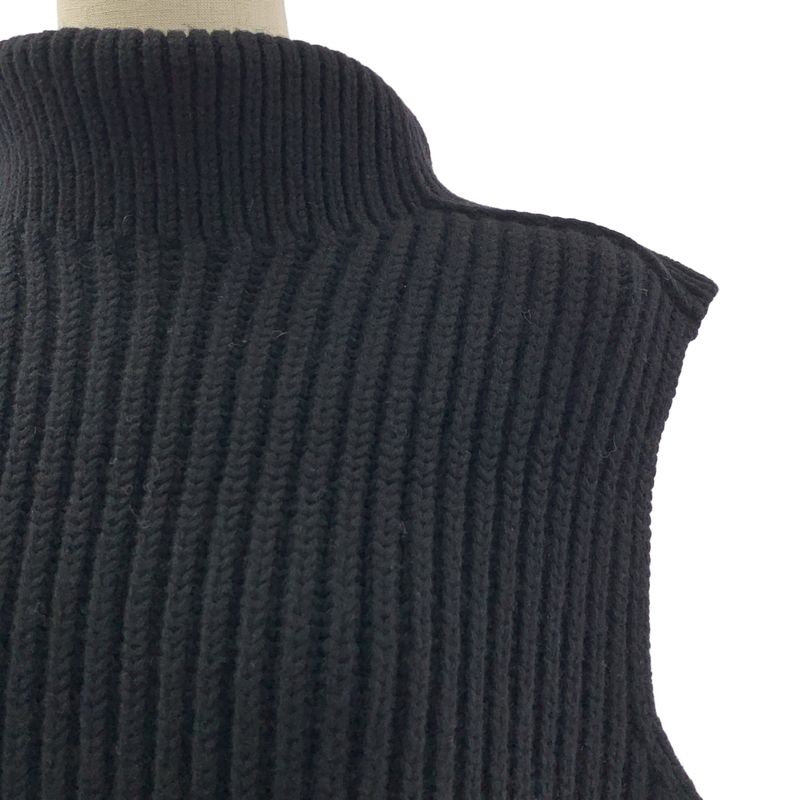 Celine Cashmere Blend Ribbed Turtleneck Knit Vest S Black Sweater