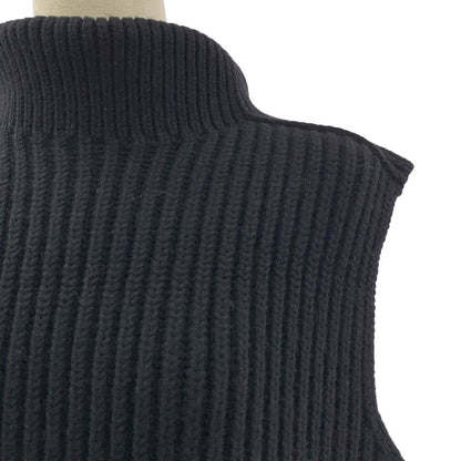 Celine Cashmere Blend Ribbed Turtleneck Knit Vest S Black Sweater