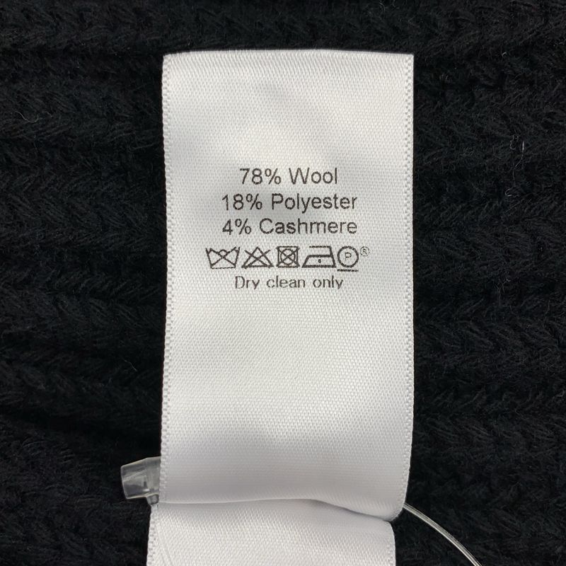 Celine Cashmere Blend Ribbed Turtleneck Knit Vest S Black Sweater