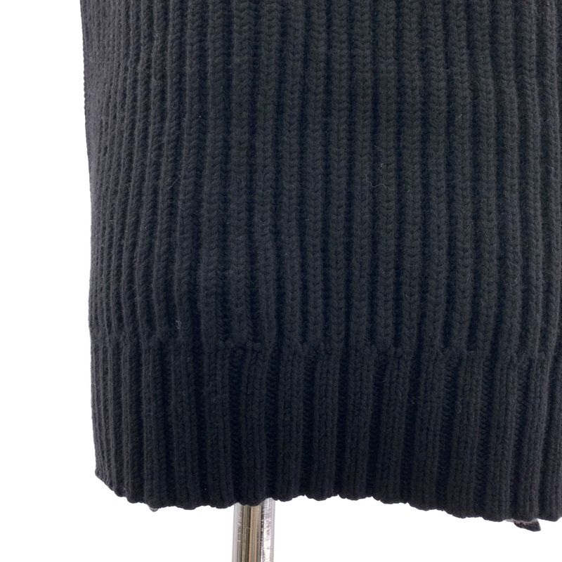 Celine Cashmere Blend Ribbed Turtleneck Knit Vest S Black Sweater