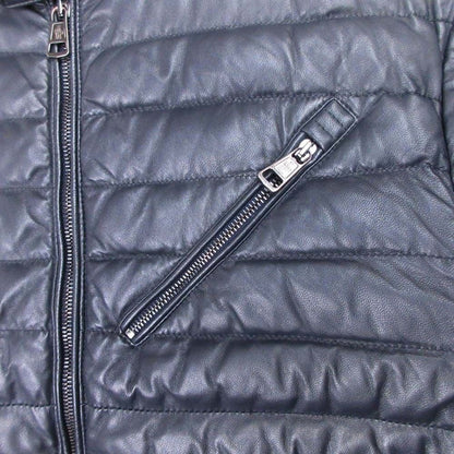 Moncler Casteu Sheepskin Leather Down Jacket Riders 1 Black