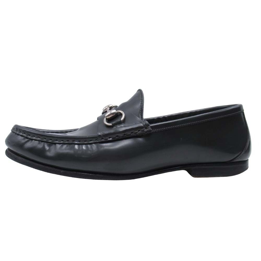 Gucci Collection Horsebit Loafers Moccasins Shoes 7 Black Silver