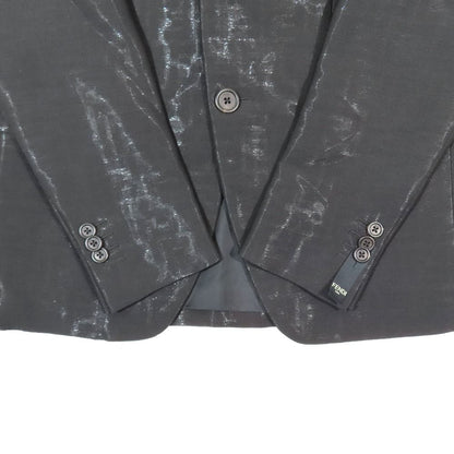 Fendi Tuxedo Suit Zucca Pattern Tailored Jacket Side Line Pants Set Black 44