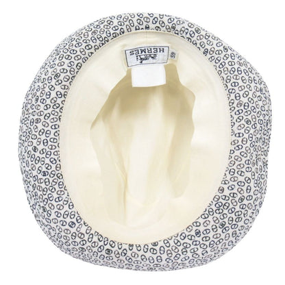 Hermes Chaine D'ancre Logo Folded Hat Short Brim 59 cm White