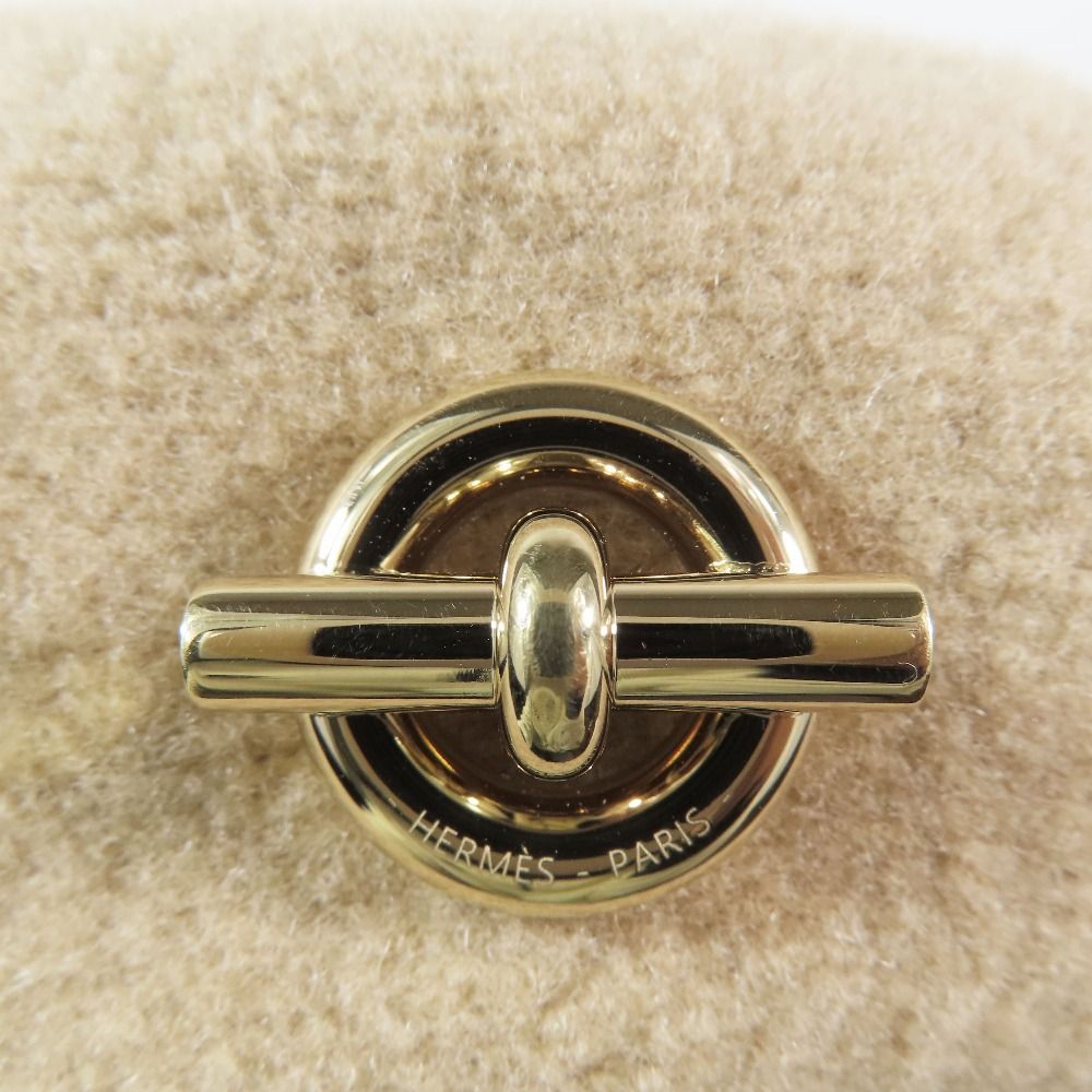Hermes Chaine D'ancre Sante Honore Beret Bonisera Anchor Chain Wool Hat Beige 58