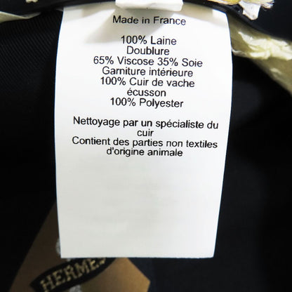 Hermes Chaine D'ancre Sante Honore Beret Bonisera Anchor Chain Wool Hat Beige 58