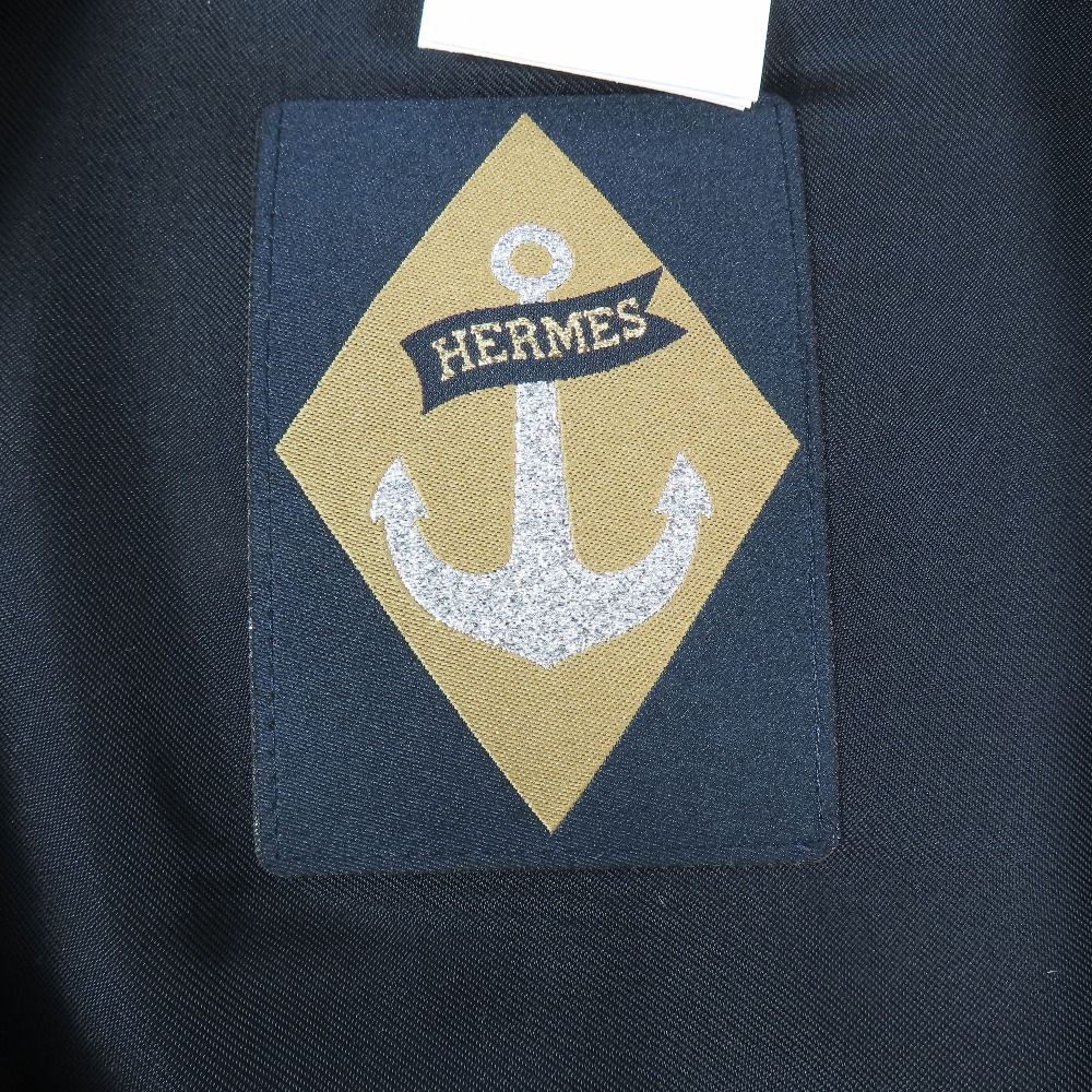 Hermes Chaine D'ancre Sante Honore Beret Bonisera Anchor Chain Wool Hat Beige 58