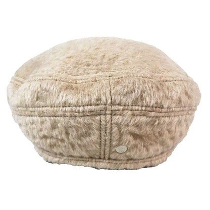 Hermes Alpaca Wool Brushed Beret Hat Saint Honore Series Button Logo Hat Beige