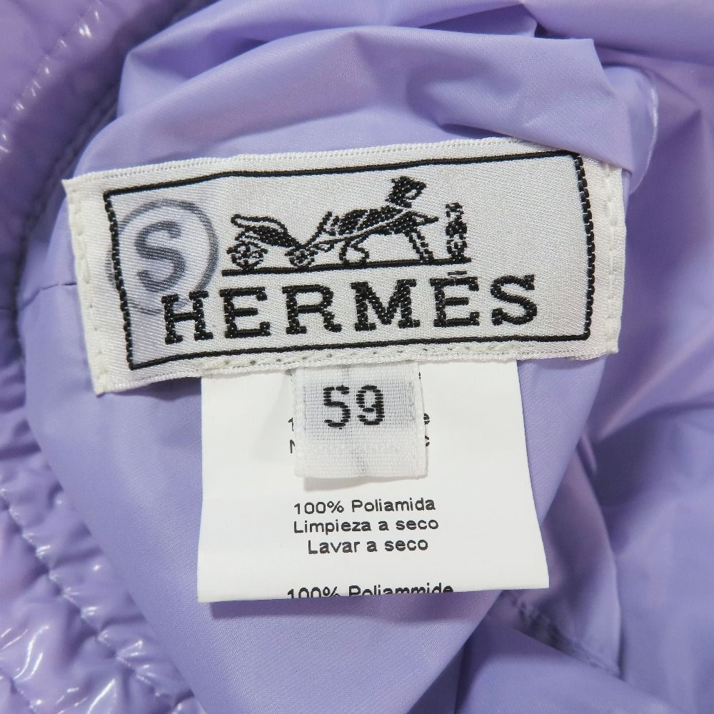 Hermes Red Bucket Hat Bakeha Rain Hat Nylon French Hat Purple 59