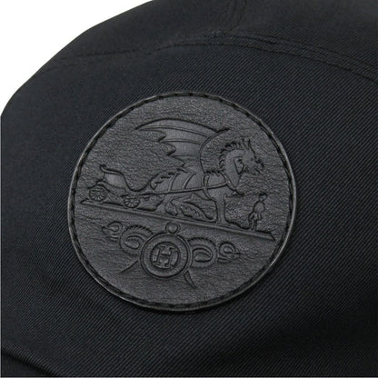 Hermes Nevada Serge Dragon Cap Hat Series Button 57 Black