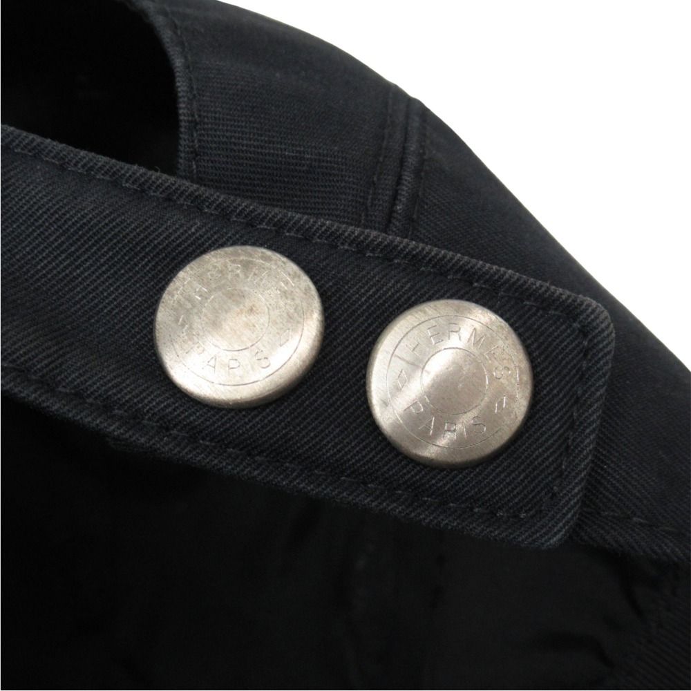 Hermes Nevada Serge Dragon Cap Hat Series Button 57 Black