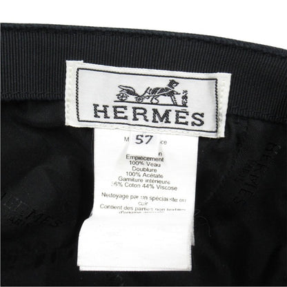 Hermes Nevada Serge Dragon Cap Hat Series Button 57 Black