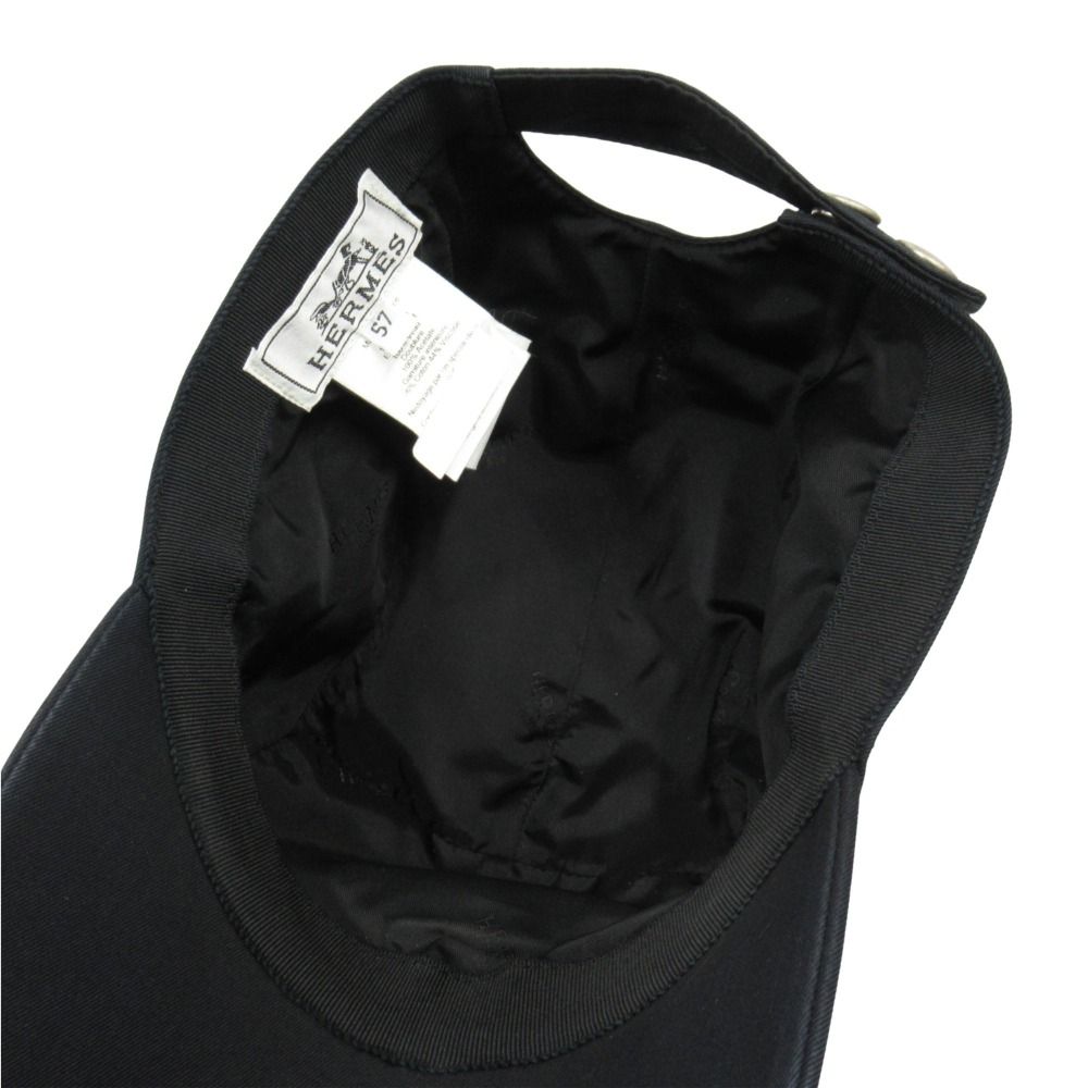 Hermes Nevada Serge Dragon Cap Hat Series Button 57 Black