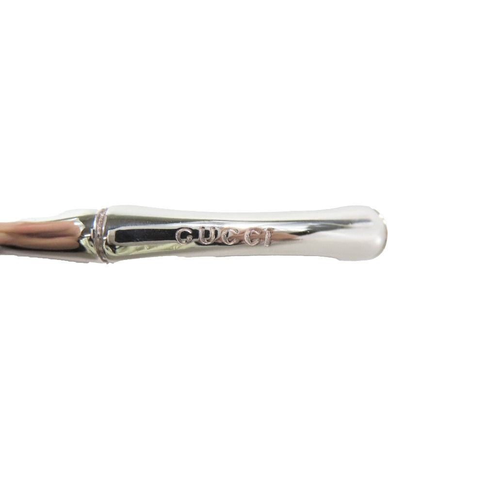 Gucci Polished Bamboo Hoop Earrings Silver Both