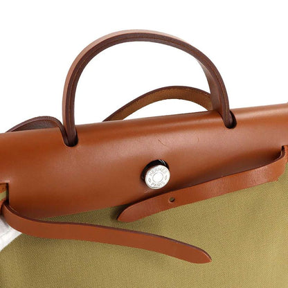 Hermes Herbag Zip Lutourne 31 PM 2-Way Hand Shoulder Bag Toile Military
