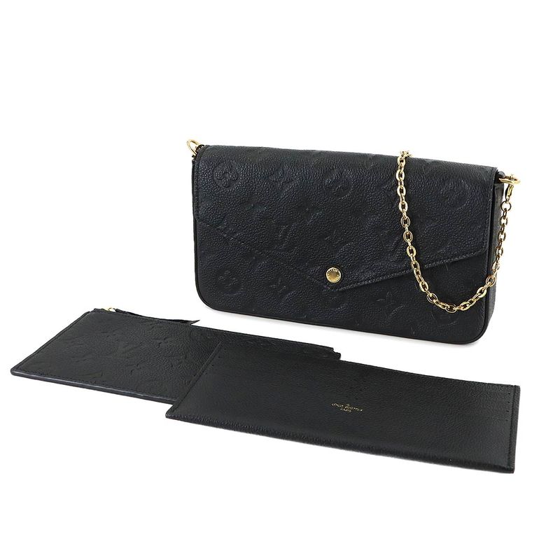 Louis Vuitton Monogram Empreinte Pochette Felicity Chain Wallet Noir Black