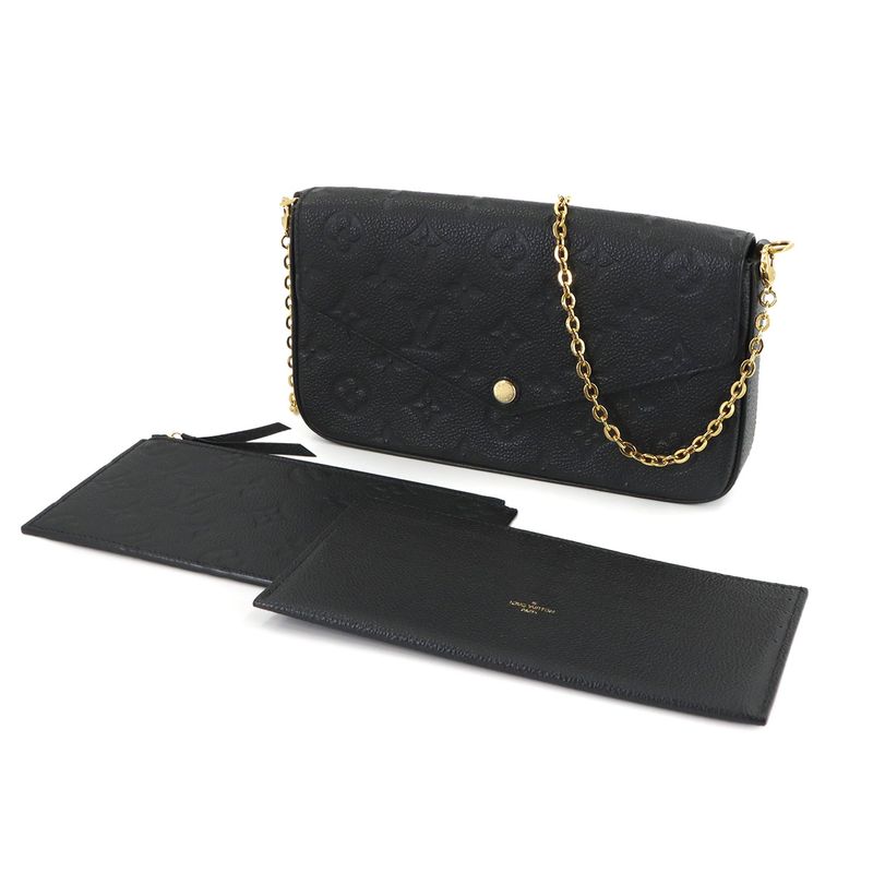 Louis Vuitton Monogram Empreinte Pochette Felicity Chain Wallet Noir Black