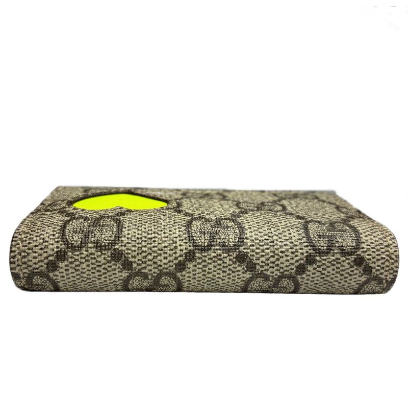 Gucci Key Case 6 Key Neon Heart GG Yellow Key Holder