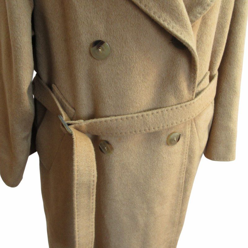 Max Mara Vintage Finest White Tag Pure Cashmere 100% Double Breasted Belted