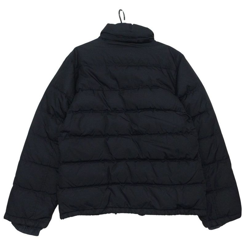 Prada Down Jacket Nylon Stand Collar Hood 44 S Navy