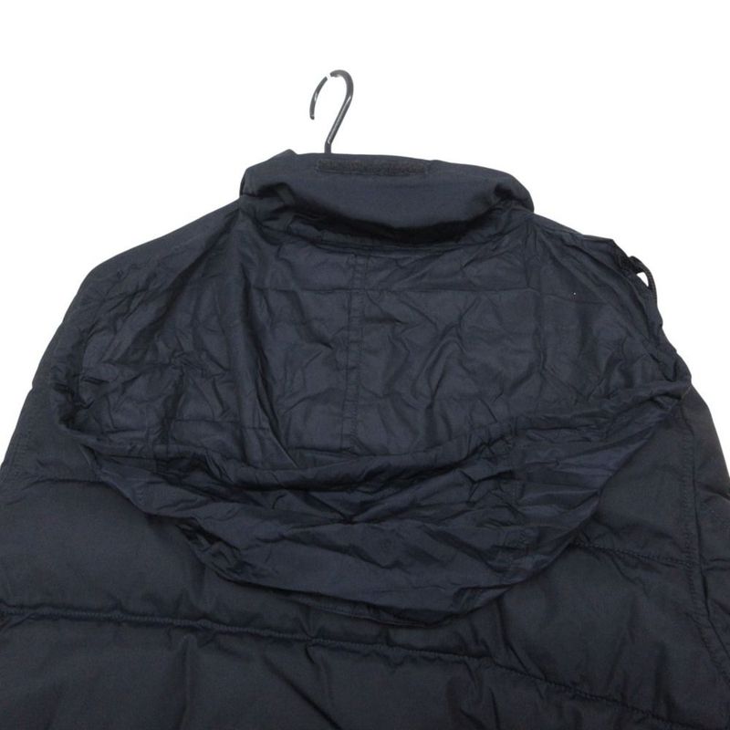 Prada Down Jacket Nylon Stand Collar Hood 44 S Navy