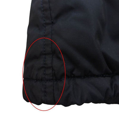 Prada Down Jacket Nylon Stand Collar Hood 44 S Navy